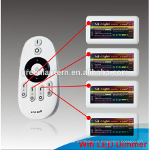 Control remoto del panel táctil remoto de 4 zonas rf mi light cw / ww regulador dimmer mi-luz 2.4G